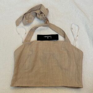 Lulu's Beige Crop Top